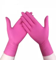 Handschoen 100 stcs Wearresistent duurzame nitril wegwerp rubber latex voedsel huishoudelijke reinigingshandschoenen antistatisch roze3582311