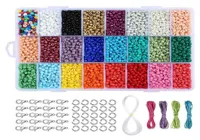 7325 Pcs Glass Seed Beads Small Craft Beads Assorted Kit with Organizer Box for DIY Bracelets Jewelry Making 4mm Round Hole 117314208