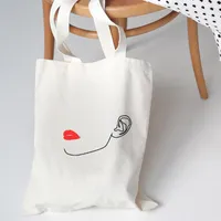 Abendtaschen Frauen Mädchen Gesicht Kunst Druck Baumwolle Canvas Shopper Tasche Mädchen Harajuku 90s Y2K Klassische Vintage Schulterhandtasche Frauen Bolsa Compra
