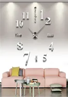 Whole2016 New Wall Clocks Reloj de Pared Watch 3D DIYアクリルミラーステッカーQuartzモダンホームデコレーション8470035