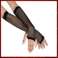 ST858 2022 Punk Goth Lady Disco Dance Costume Lace Fingerless Mesh Fishnet Gloves Motorcycle Protection Black Cheap Wholesale Car