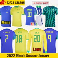 22 23 BRAZIL Soccer Jerseys BRUNO G. JESUS 2022 World Cup RAPHINHA ANTONY RICHARLISON Football shirt VINI JR. PELE brasil Camiseta Women Mens Long Jersey Kids Kit