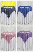 Table Cloth 5pcs Lot 152x152cm Glitter Sequin Tablecloth Overlay Poly For Wedding Event Party El Decoration1224072