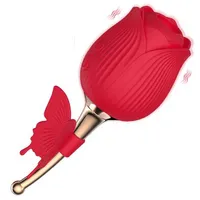 Sex Toy Vibrator Toys for Women Hot New Product 2 en 1 femenino de clítoris masajeador de senos Rose 74bg