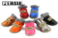 Winter Pet Dog Shoes Warm Snow Boots Waterproof Fur 4PcsSet Small Dogs Cotton Non Slip XS For ChiHuaHua Pug Product PETASIA 210911942417