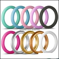 Bandringen klassieke sile ring sieraden voor mannen dames charme colorf bruiloft rubberen bands mode m brede accessoires geschenken k108fa drop del dh635