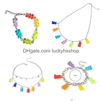 Bracelets de charme Rainbow Candy Bear Gomoso Brincos de Gomosh para mulheres Desenhos De Cartoon Ursos de Pingente Jóias 227 D3 Drop Delivery Dhy5c