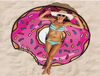 150 cm redondear la toalla de playa de la playa Pizza de donas Grandeja de microfibra grande Basales de sandía Hamburguesa Mat de baño de algodón SE9697744