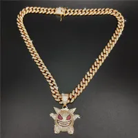 iced out chains pendant for Men hip hop bling chains jewelry men's diamond tennis bracelet with 2 colors3318