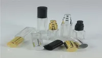 50PCSlot 5ml 10ml Clear Thick Glass Mist Spray Perfume Bottle With Black Gold Silver Lid Refillable Portable Mini Perfume Bottle8522951