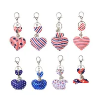 Party Favor Heart Shape Key Ring Party Favor Colorf American Flag Keychains Independence Day Chain Souvenir Gift T9I001701 Drop Deli Dhbfu