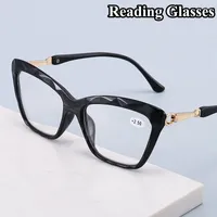 Sunglasses Unisex Reading Glasses Fashion Men Women Ultra-light Cat Eye Frame Anti-fatigue Presbyopia Eyeglass Diopter Eyewear 0 TO 4.0