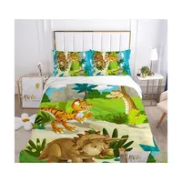 Bettwäsche -Sets Kinder Cartoon Set für Kinder Baby Crib Boys Duvet Er Kissenbezug Decke Quilt 100x120/140x210 Dinosaurier LJ201127 Drop d Dhisq