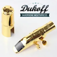 Professionell Dukoff Tenor Soprano Alto Saxophone Metal Mouthpiece Gold Lacquer Slideway Mynstycke Sax Dukoff Mouth Pieces 567899604620