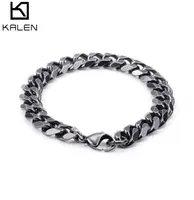 Retro 316 Stainless Steel Brushed Link Chain Bracelets For Men Biker Matte Hand Chain Wrist Wrap Bracelets Cheap Jewelry1786443