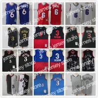 Koszulki do koszykówki Retro Mitchell Ness Basketball Jerseys 6 Julius 3 Allen Erving Iverson Jersey Płatność Białe Blue Red 1996-1997 1999-