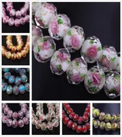 80Pcs Lampwork Faceted Flowers Glass Beads 108mm Floral Rondelle Charm Accessories for DIY Jewelry Making Bracelet Pendant Neckla8370113