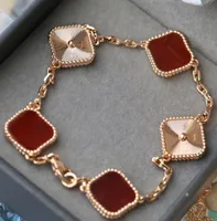 Pulseira de trevo pulseira para mulher quatro folhas de trevo pulseiras de ouro links de designer de designers amor brankbank banglles moissanit6225840