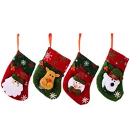 Mini Christmas Stockings Xmas Tree Ornaments Decorations Santa Claus Snowman Reindeer Presentkort Silverware Holders XBJK22094800544