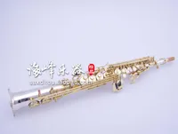 Nuovo Yanagisawa 9930 b Soprano piatto Strano dritto sassofono argento placcato e oro Tasto placcato Sax Top Musical Instruments 9128052