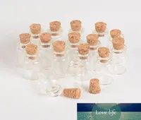 Hele hele 1 ml mini -glazen flessen flesjes flesjes met kurk lege kleine transparante glazen flespotten 13246 mm 100pcslot 7510717