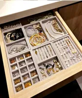 New Drawer DIY Jewelry Storage Tray Ring Bracelet Gift Box Jewelry Organizer Earring Holder Most Room Space SM size options1988497