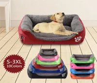 S3XL Fleece Dog Bed Pattren Waterproof Bottom Pet Sofa Mat Warm Dog Beds For Large Dogs Drop cama perro9709469