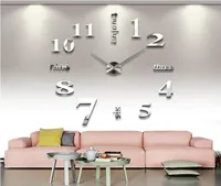 Whole2016 New Wall Clocks Reloj de Pared Watch 3D DIYアクリルミラーステッカーQuartzモダンホームデコレーション2781585
