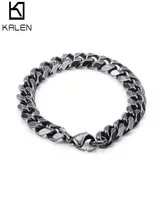 Retro 316 Stainless Steel Brushed Link Chain Bracelets For Men Biker Matte Hand Chain Wrist Wrap Bracelets Cheap Jewelry2353313