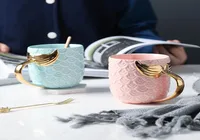 Creative Gold Coffee Mug Ceramic Morning Milk Cup Travel Cup Christms Present till flickvän Tabellery Heminredning 1PCS7617269