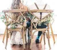 Sedia in legno Banner Chair Spose GrideGrooms DECOUGAZIONE DI MATRIMENTO DAY PER FORNIT￀ DELLE PER PARTI DELLE MATRIE COPERCHI