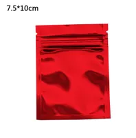 75x10cm 100pcslot Glossy Red Grip Seal Pack Bag Self Seal Mylar 호일 식품 보관 가방 Reclosable Aluminum Foil Zip Packagi7521722