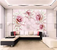 3D花壁紙POウォールペーパーリビングルームベッドルーム装飾Papel Pintado Pared Rollos Wall Papers Home Decor 3D Rose Flower5359000