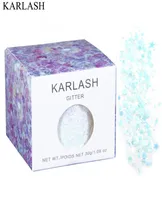 Karlash White Glitter Nail Art Decorations Mix Star Heart Laser Shyny Nail Speecins 30g Bulk Flocking Powder for Beauty Design2281835