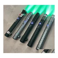 Led Light Sticks 80Cm Rgb Metal Lightsaber 16 Colors Sound Effects Saber Sonic Toy For Children Darth Cosplay Birthday Surprise Drop Dhjcp