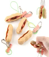 Squeeze Peanut Bean Keychain Party Fidget Peanuts Soybean Toy Finger Focus Extrusion Pea Pendant Antianxiety Stress Relief Decomp6533139