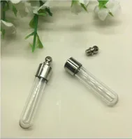 SCREW CAP tube 356mm glass vial pendant crystal Glass Perfume Locket rice vial Screw cap Necklace charm fill bottle18145431