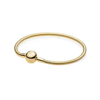 925 silver chain gold bracelet women Fit pandora DIY charm jewellery bead accessory basic BRACELETS with Origina box1890