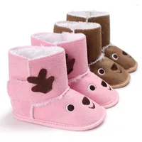 First Walkers Baby Girls Shoes Born Winter Boy Boots 0-1Y Christmas Elk Warm Soft Sole Anti-slip Toddler Walker Booties