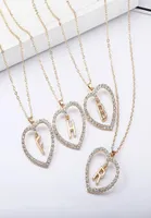 Nowy mody kryształ początkowy spersonalizowany litera serc wiszący Naszyjnik dla kobiet urok złoty kolor łańcucha choker biżuteria prezent 9231759