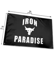 Flags de Iron Paradise 3x5ft 100d Poli￩ster Printing Sports School School School Indoor Outdoor 2221662