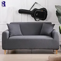 Chair Covers SunnyRain 1-Piece Jaquard Grey Stretch Sofa Cover Slipcovers For Living Room I Shaped Couch Sover Elastic