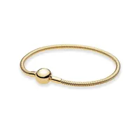 Yellow Gold Plated Ball Clasp Snake Chain Bracelet Women Mens designer Jewelry Original Box For pandora Real Sterling Silver girlf9585924