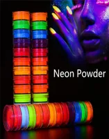 Neon Party Eye Shadow Powder 12 colors in 1 Set Luminous Eyeshadow Nail Glitter Pigment Fluorescent Powder Manicure Nails Art1457107