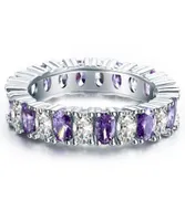 2017 Nuovo arrivo Whoucong Women Women Fashion Jewelry 925 Sterling Silver Amethyst Cz Diamond Party Classic Lady039s Band R6557116
