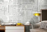 Белая старая английская газета газета винтажные обои с настенной бумагой для бара кафе Cafe Shop Restaurant6588616