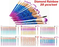 20pcsset Diamond Makeup Brushes Sets Eyeshadow Eyelash Lip brush Face Blender Brush Powder Concealer Make Up Brushes Kit Tool4820451