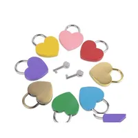 Party Favor Valentine Day 11 Färger Hjärtformad koncentrisk lås Metal Mitcolor Key Padlock Gym Toolkit Package Door Locks Supplies Dhn7s