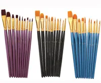 10 PCS -kunstenaar Nylon Paint Brush Professionele aquarel Acryl Acryl houten handgreep schilderborstels Make Up Tools1969684
