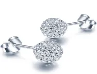 Pendientes de plataformas de plata joyas aretes austriacos de bola de sambilla para fiesta de bodas 4 tamaño entero 0005wh9101608